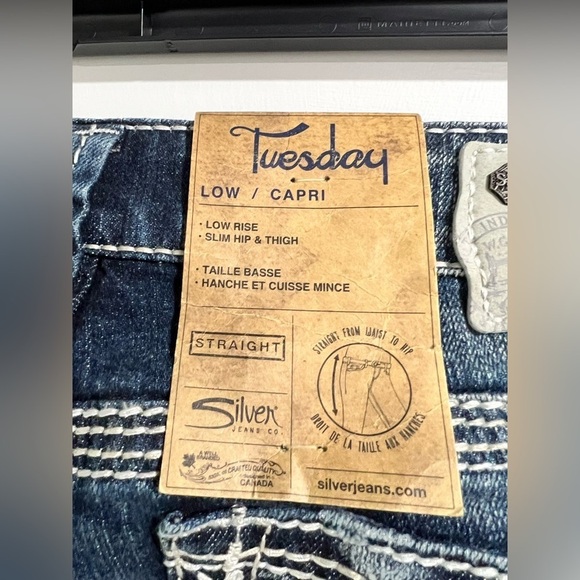 NEW NWT Tuesday Capri silver Jeans 29 - Picture 8 of 10